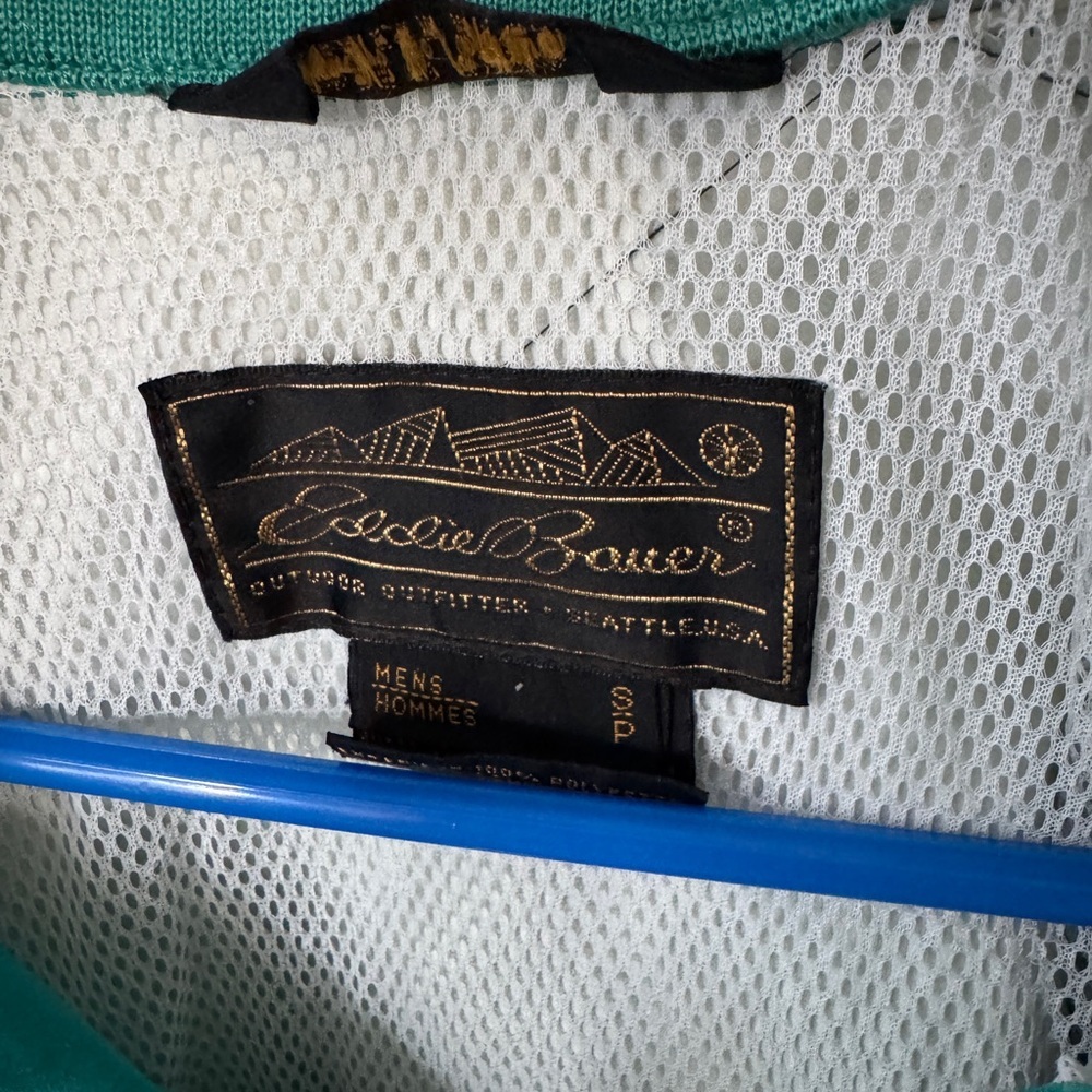 Vintage Eddie Bauer Gore-Tex Jacket Mens Small Teal Green Outdoor Anorak ✨ - Picture 2 of 14
